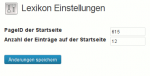 Einstellungen WP Lexica, das Lexikon für WordPress